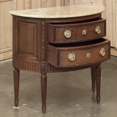 Antique French Louis XVI Demilune Commode with Onyx Top