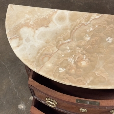 Antique French Louis XVI Demilune Commode with Onyx Top