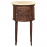 Antique French Louis XVI Oval Nightstand ~ End Table with Onyx Top
