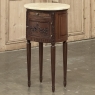 Antique French Louis XVI Oval Nightstand ~ End Table with Onyx Top