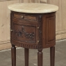 Antique French Louis XVI Oval Nightstand ~ End Table with Onyx Top