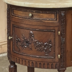 Antique French Louis XVI Oval Nightstand ~ End Table with Onyx Top
