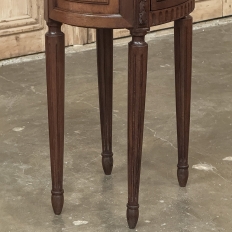 Antique French Louis XVI Oval Nightstand ~ End Table with Onyx Top
