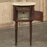 Antique French Louis XVI Oval Nightstand ~ End Table with Onyx Top
