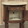Antique French Louis XVI Oval Nightstand ~ End Table with Onyx Top