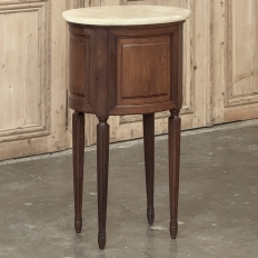 Antique French Louis XVI Oval Nightstand ~ End Table with Onyx Top
