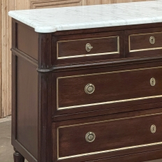Antique French Louis XVI Mahogany Commode with Carrara Marble