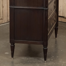 Antique French Louis XVI Mahogany Commode with Carrara Marble