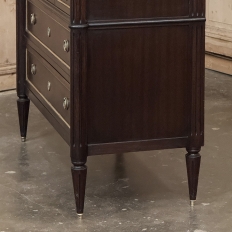 Antique French Louis XVI Mahogany Commode with Carrara Marble