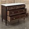 Antique French Louis XVI Mahogany Commode with Carrara Marble