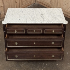 Antique French Louis XVI Mahogany Commode with Carrara Marble