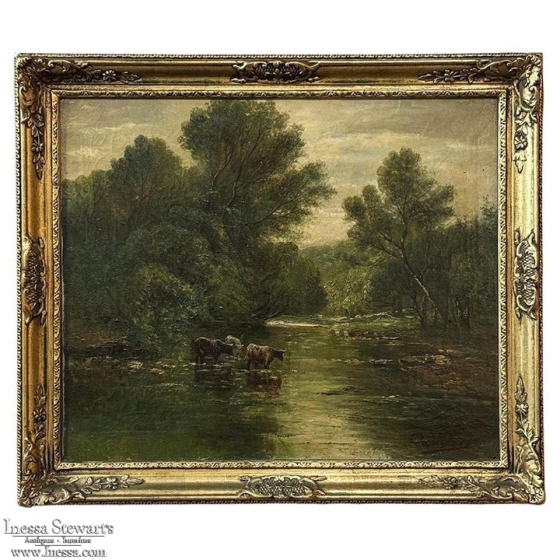 19th Century Framed Oil Painting on Canvas signed Casteleyn