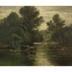 19th Century Framed Oil Painting on Canvas signed Casteleyn