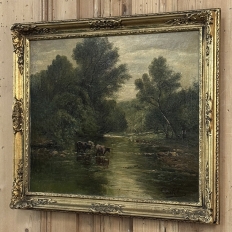 19th Century Framed Oil Painting on Canvas signed Casteleyn