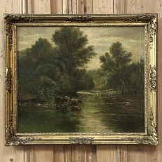 19th Century Framed Oil Painting on Canvas signed Casteleyn