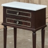 Pair Louis XVI Style Mahogany End Tables ~ Nightstands with Carrara Marble