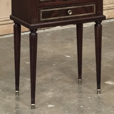 Pair Louis XVI Style Mahogany End Tables ~ Nightstands with Carrara Marble