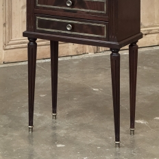 Pair Louis XVI Style Mahogany End Tables ~ Nightstands with Carrara Marble