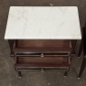 Pair Louis XVI Style Mahogany End Tables ~ Nightstands with Carrara Marble