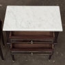 Pair Louis XVI Style Mahogany End Tables ~ Nightstands with Carrara Marble