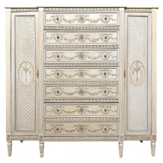 19th Century French Louis XVI Grand Painted Dresser ~ Commode ~ Wardrobe