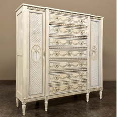 19th Century French Louis XVI Grand Painted Dresser ~ Commode ~ Wardrobe