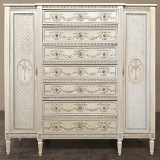 19th Century French Louis XVI Grand Painted Dresser ~ Commode ~ Wardrobe