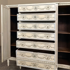 19th Century French Louis XVI Grand Painted Dresser ~ Commode ~ Wardrobe