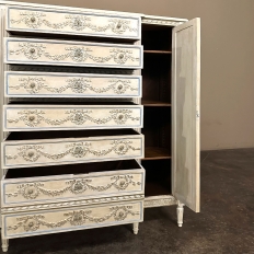 19th Century French Louis XVI Grand Painted Dresser ~ Commode ~ Wardrobe