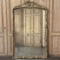 Grand 19th Century French Napoleon III Period Giltwood Mantel ~ Floor Mirror