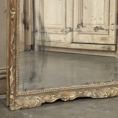 Grand 19th Century French Napoleon III Period Giltwood Mantel ~ Floor Mirror