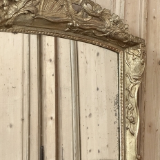 Grand 19th Century French Napoleon III Period Giltwood Mantel ~ Floor Mirror