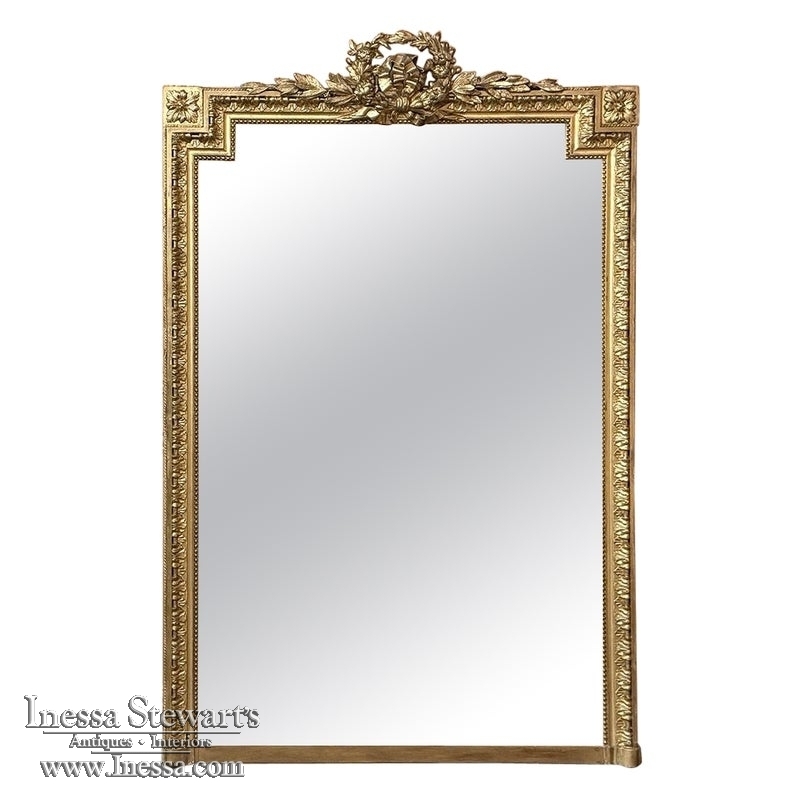19th Century French Louis XVI Gilded Mantel Mirror