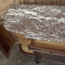 Antique French Louis XIV Walnut Round Side Marble Top Buffet