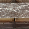 Antique French Louis XIV Walnut Round Side Marble Top Buffet