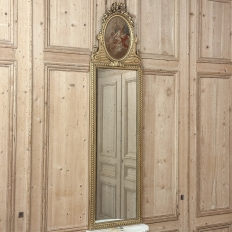 Antique French Louis XVI Gilded Trumeau Mirror