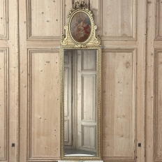 Antique French Louis XVI Gilded Trumeau Mirror