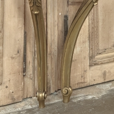 Antique French Louis XVI Giltwood Demilune Marble Top Console