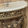 Antique French Louis XVI Giltwood Demilune Marble Top Console