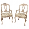 Antique Liegoise Louis XIV Armchairs in Stripped Oak