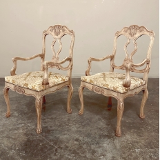 Antique Liegoise Louis XIV Armchairs in Stripped Oak