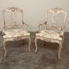 Antique Liegoise Louis XIV Armchairs in Stripped Oak
