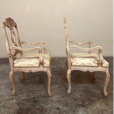 Antique Liegoise Louis XIV Armchairs in Stripped Oak
