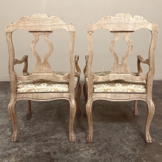 Antique Liegoise Louis XIV Armchairs in Stripped Oak