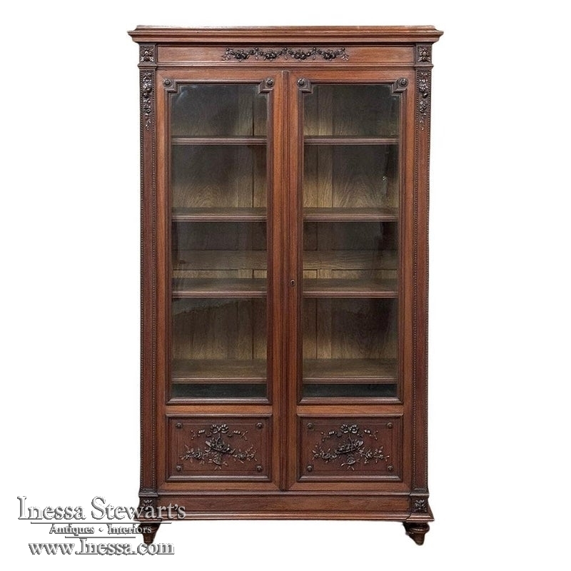 19th Century French Louis XVI Walnut Bookcase