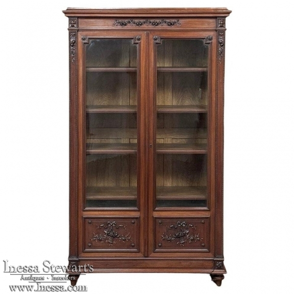 19th Century French Louis XVI Walnut Bookcase