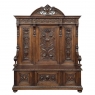 19th Century Grand Italian Hand-Carved Hall Bench