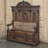 19th Century Grand Italian Hand-Carved Hall Bench