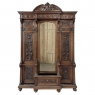 19th Century Grand Italian Hand-Carved Walnut Hall Tree