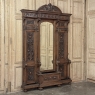 19th Century Grand Italian Hand-Carved Walnut Hall Tree